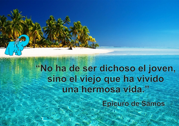 Una Enseñanza de Epicuro de Samos en la Frase del Día del Elefante Azul de Avilés